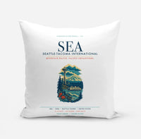 Thumbnail for Seattle-Tacoma International Airport (SEA) design on white pillow