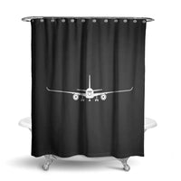 Thumbnail for Airbus A350 Silhouette aviation design on waterproof polyester shower curtain.