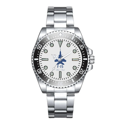 Fighting Falcon F-15 Luxury Aviators aviation-themed aviator watch, polished premium stainless steel.
