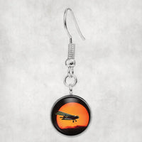 Thumbnail for Amazing Antonov-2 With Sunset aviation earrings, hypoallergenic alloy body with engraved detail.