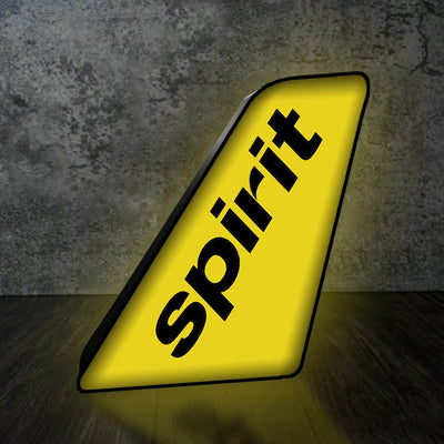 Spirit Airlines Led Aircraft Tail aviation design on premium acrylic with LED 3D aircraft tail lamp.