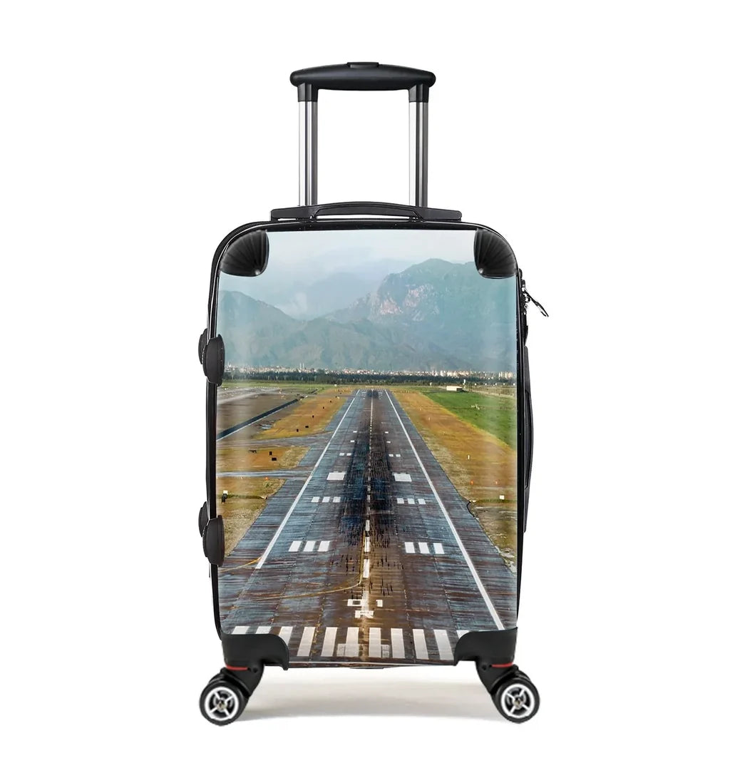 Amazing Mountain View & Runway Cabin Size aviation design luggage, durable shell construction.