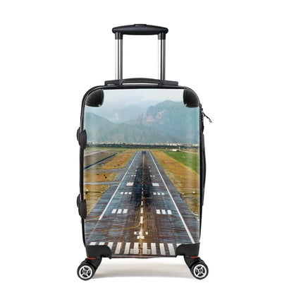 Amazing Mountain View & Runway Cabin Size aviation design luggage, durable shell construction.