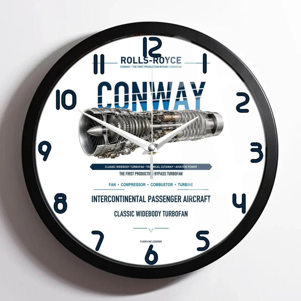 CONWAY design on white framed wall clock