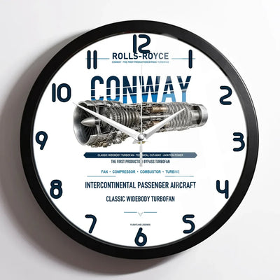 CONWAY design on white framed wall clock
