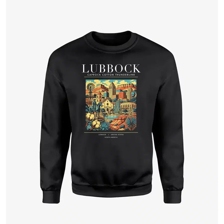 LUBBOCK - Poster - Sweatshirt - Black