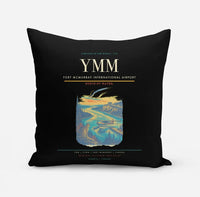 Thumbnail for Fort McMurray International Airport (YMM) design on black pillow