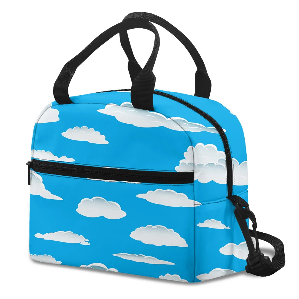 Amazing Clouds aviation print lunch bag, insulated polyester.