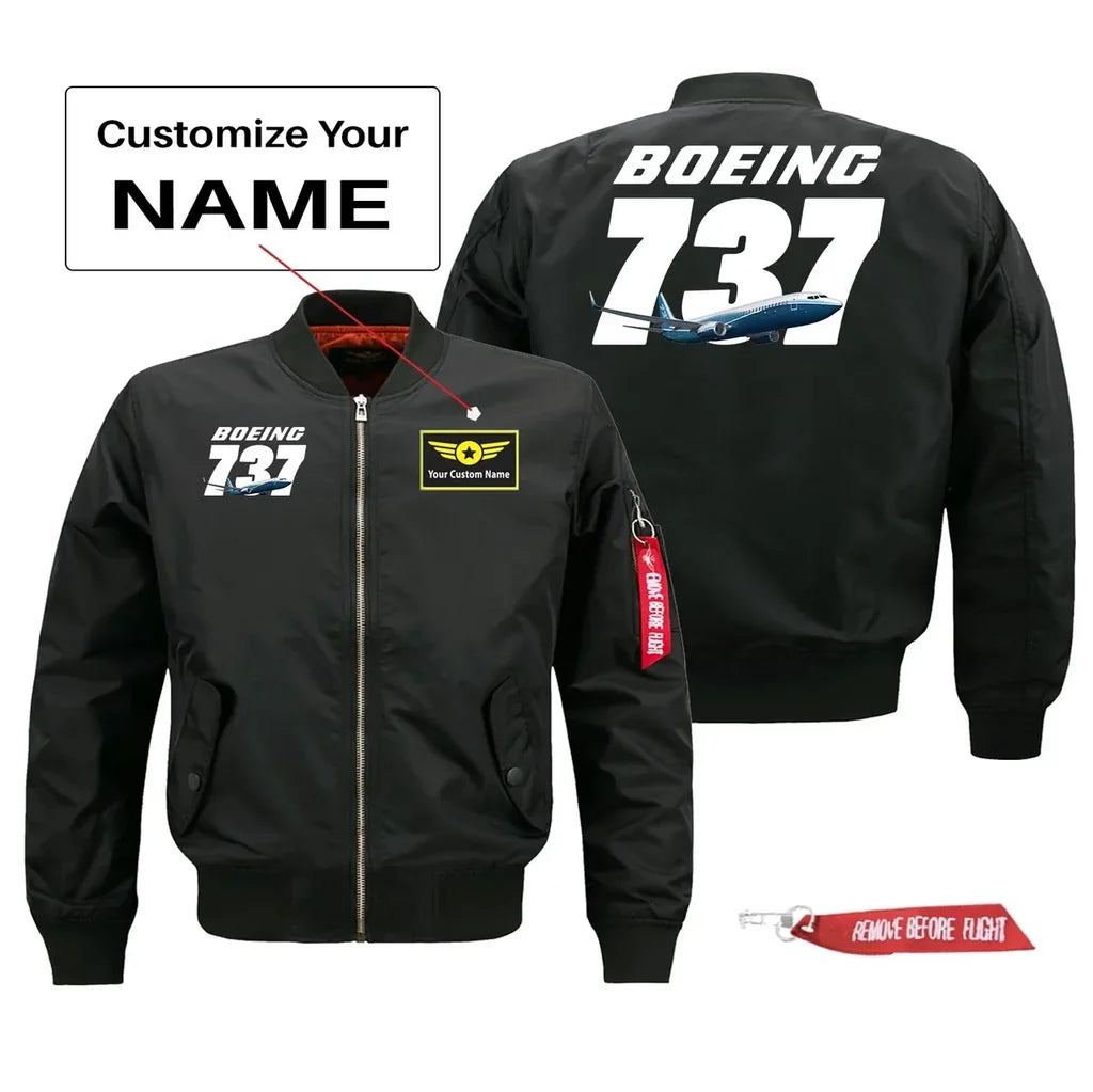 Super Boeing 737+Text Pilot Jackets (Customizable) aviation design printed on comfortable shell with classic fit designed jacket.