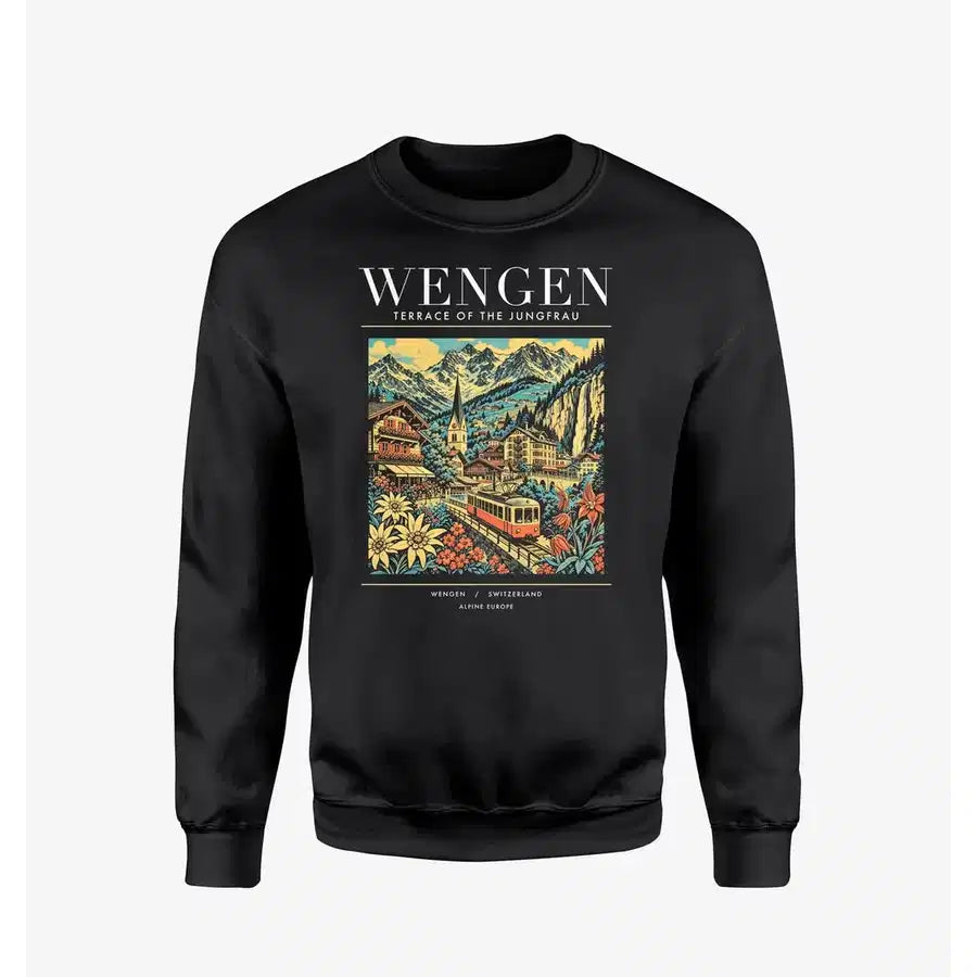 WENGEN - Poster - Sweatshirt - Black