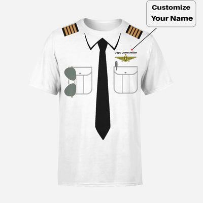 Customizable Pilot Uniform (Badge 3) aviation design on crisp poplin cotton pilot uniform clothing.