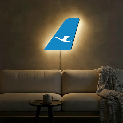 Xiamen Airlines aviation design on durable metal with LED aircraft tail wall art.