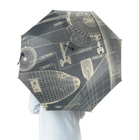 Thumbnail for Airplanes Fuselage & Details aviation design on windproof polyester umbrella.