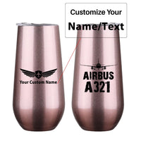 Thumbnail for Airbus A321 & Plane 6oz Egg aviation design on 6oz egg cup, compact 6oz ceramic.