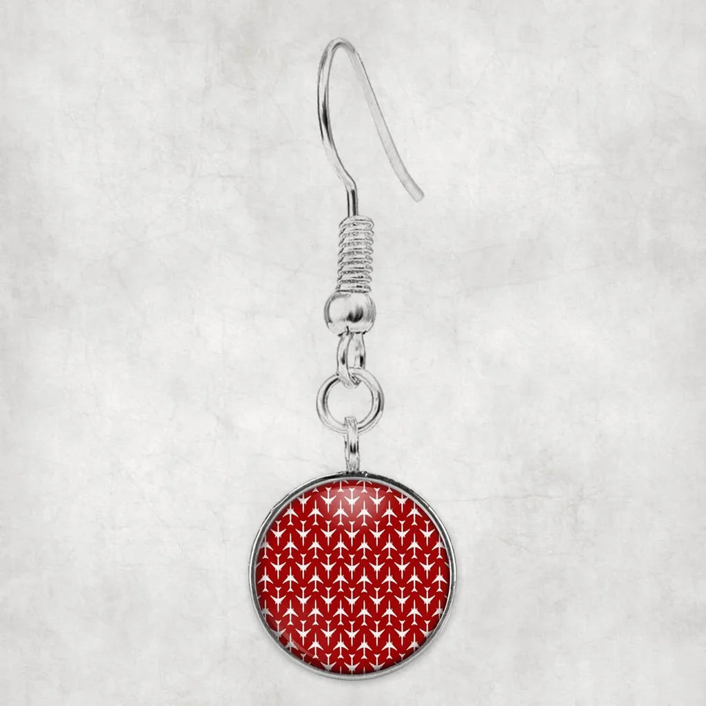 Perfectly Sized Seamless Airplanes Red aviation-themed earrings, polished hypoallergenic alloy.