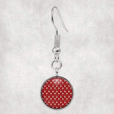 Perfectly Sized Seamless Airplanes Red aviation-themed earrings, polished hypoallergenic alloy.