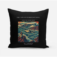 Thumbnail for VINTAGE G4494 - The Cape Of Storms Rounding - Designed Pillows design on black