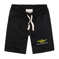 Thumbnail for Custom Name (Badge 3) aviation design on soft cotton shorts.
