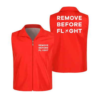 Remove Before Flight Thin Style aviation design printed on lightweight shell with sleeveless design thin vest.