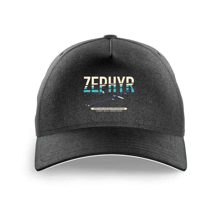 Airbus Zephyr S design on black printed hat