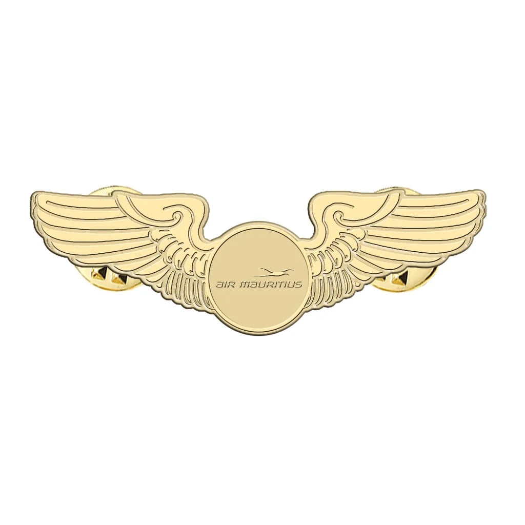 Air Mauritius Airlines aviation hollow pin in polished alloy.