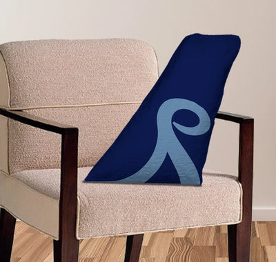 Norse Atlantic Airways aviation design on soft polyester filling aircraft tail pillow.