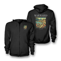 Thumbnail for MARMARIS - Poster - Zipped Hoodie - Black