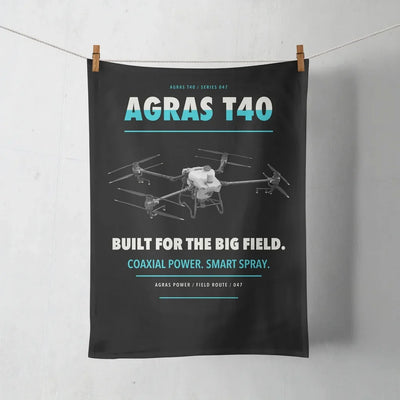 DJI Agras T40 design on black towel