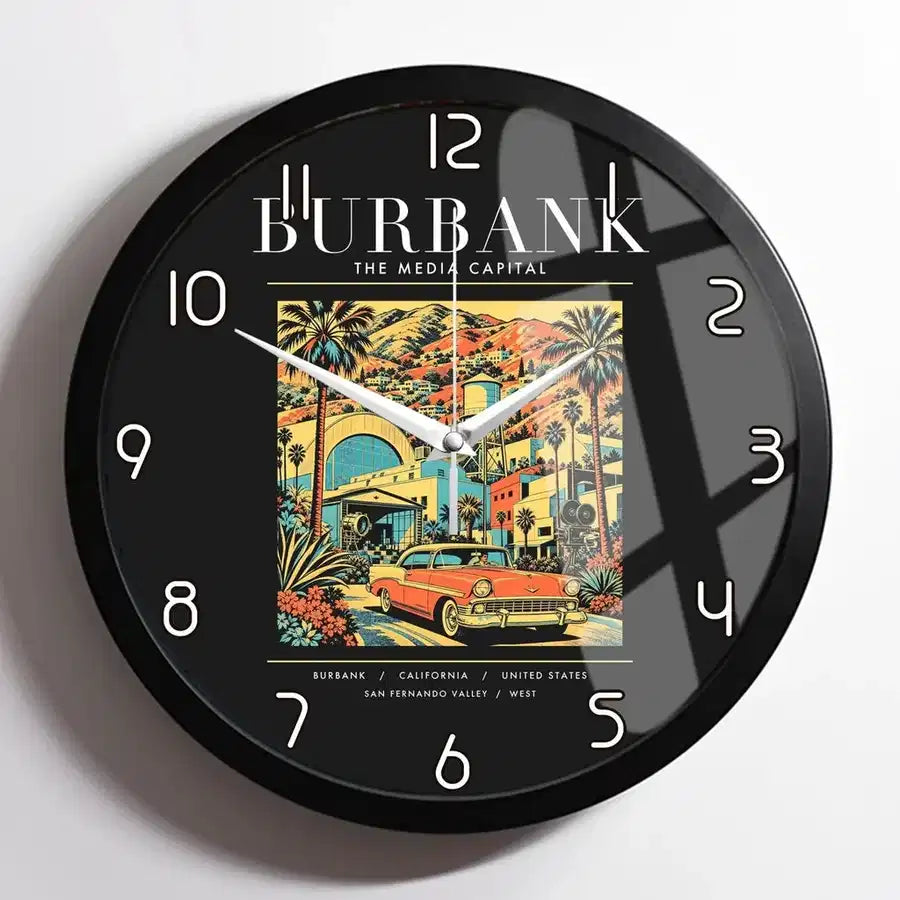 BURBANK - Poster - Wall Clock Framed - Black