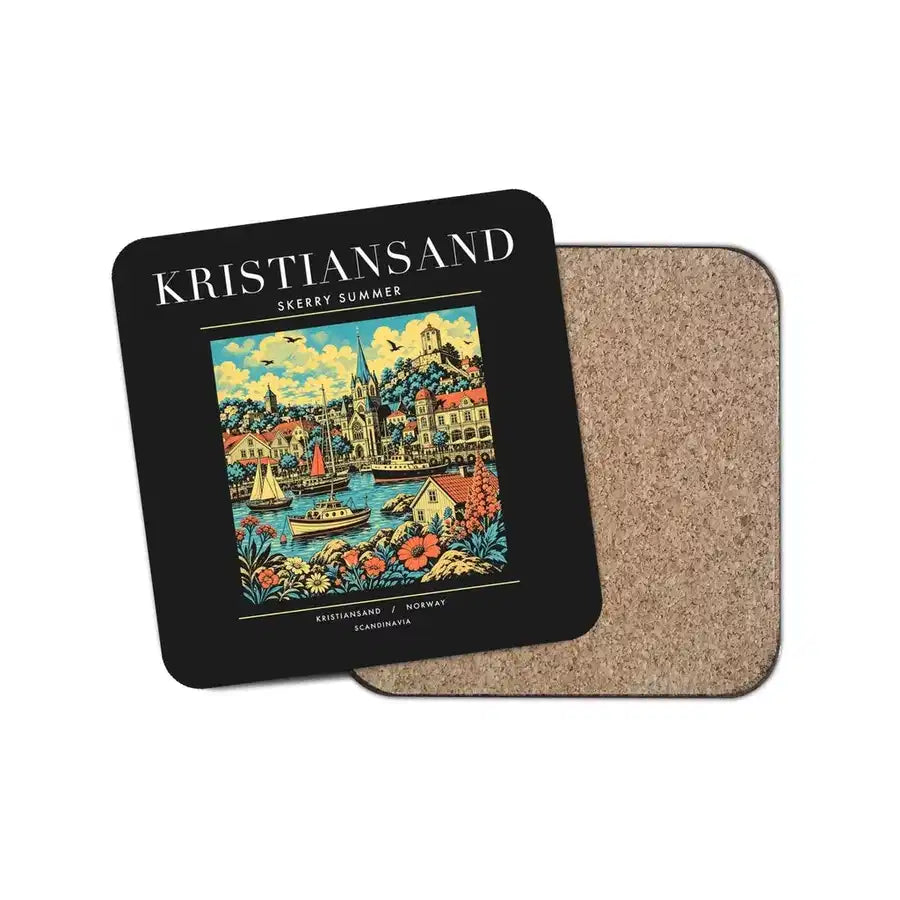 KRISTIANSAND - Poster - Coaster - Black