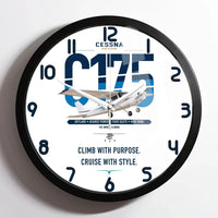 Thumbnail for Cessna 175 Skylark design on white framed wall clock