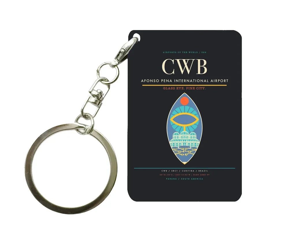 Afonso Pena International Airport CWB Key Chain design on black key chain