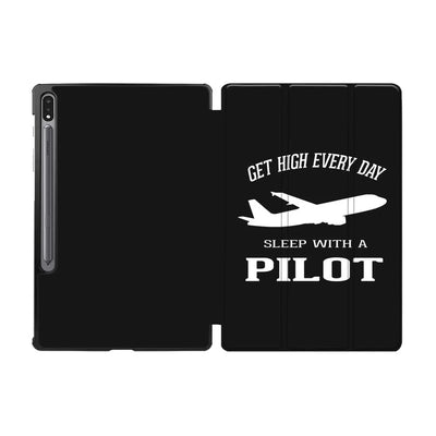 Get High Every Day Sleep With A aviation design on tablet case for Samsung tablet.