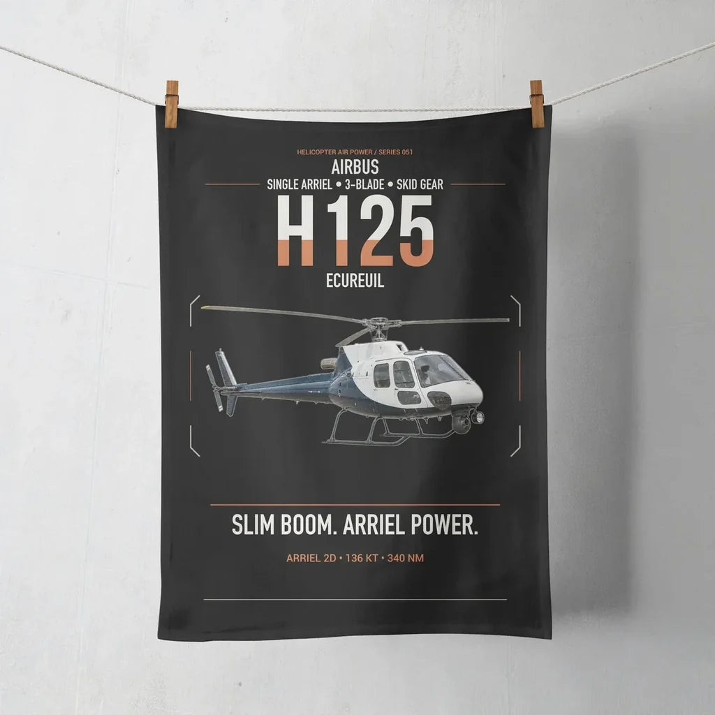 Airbus H125 design on black towel