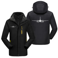 Thumbnail for Boeing 757 Silhouette aviation design printed on heavyweight insulated shell with snow cuffs thick ski jacket.