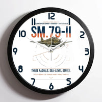 Thumbnail for Savoia-Marchetti SM.79-II Sparviero design on white framed wall clock