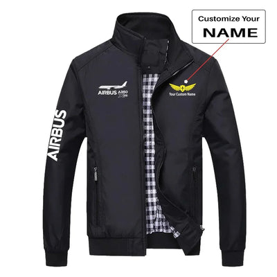 The Airbus A350 XWB aviation design printed on modern shell with tailored fit stylish jacket.
