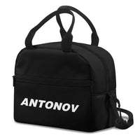 Thumbnail for Antonov & Text aviation print lunch bag, insulated polyester.