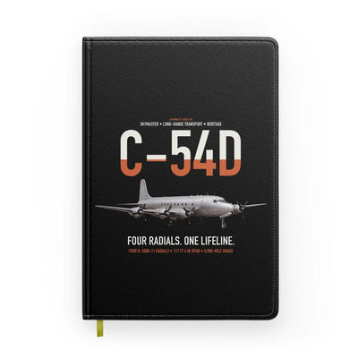 C-54D Skymaster design on black notebook