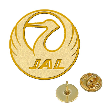 Japan Airlines aviation hollow pin in polished alloy.
