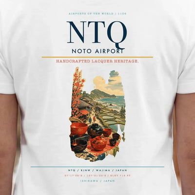Noto Airport (NTQ) double-side t-shirt design close-up cover