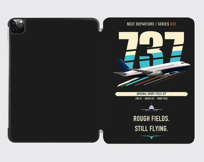 Boeing 737-200 design on black ipad tablet case