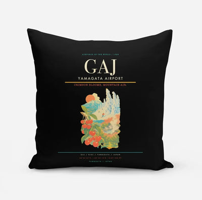 Yamagata Airport (GAJ) design on black pillow