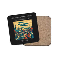 Thumbnail for The Spice Market Circle - Designed Coasters design on black 1-piece