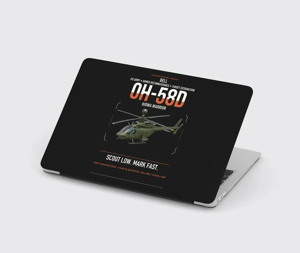 Bell OH-58D Kiowa Warrior design on black MacBook case