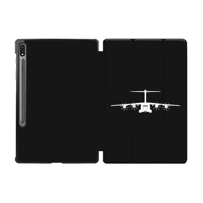 Airbus A400M Silhouette aviation themed tablet case for Samsung tablet.