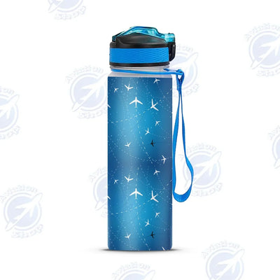 Travelling with Aircraft Sports aviation design on sport kettle, insulated bottle with sport spout.
