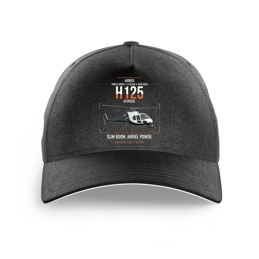 Airbus H125 design on black printed hat