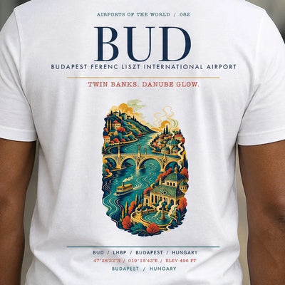 Budapest Airport BUD double-side t-shirt design cover