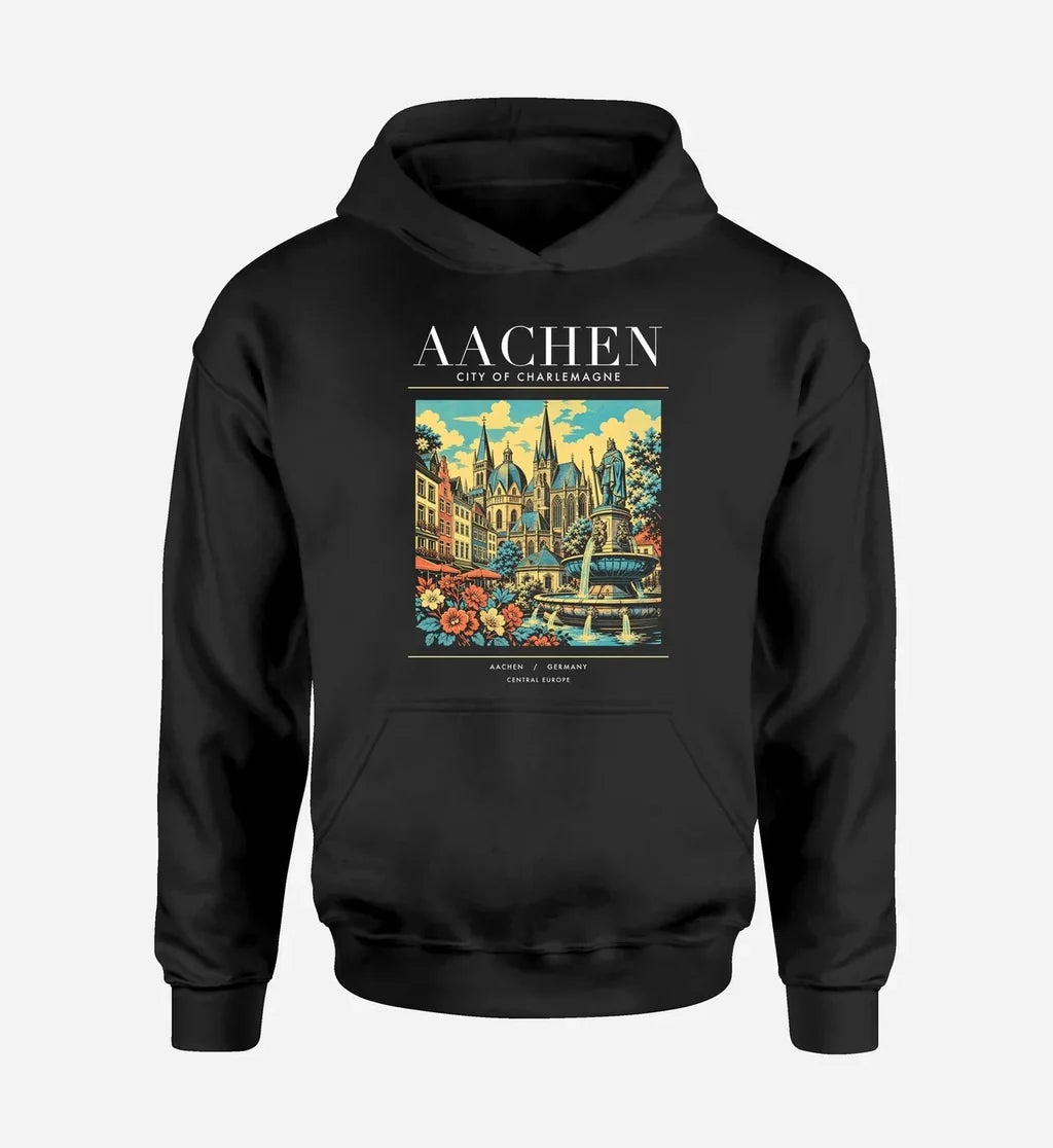AACHEN - Poster - Premium Hoodie - Black